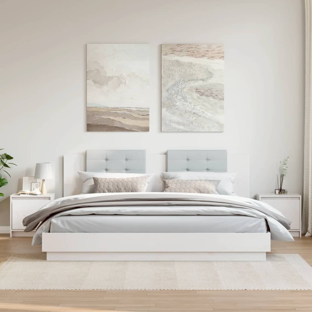 Mesas de cabeceira 2 pcs 40x30,5x40 cm pinho maciço branco