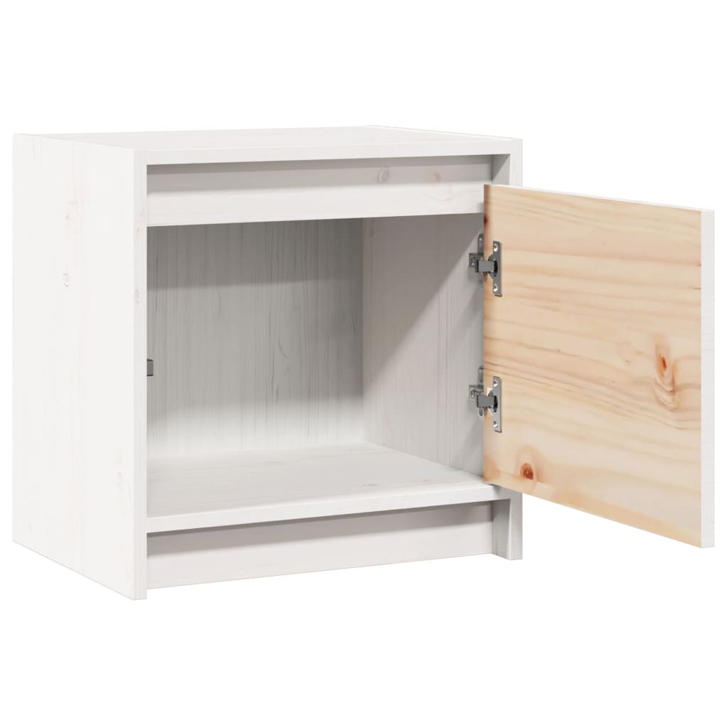 Mesas de cabeceira 2 pcs 40x30,5x40 cm pinho maciço branco