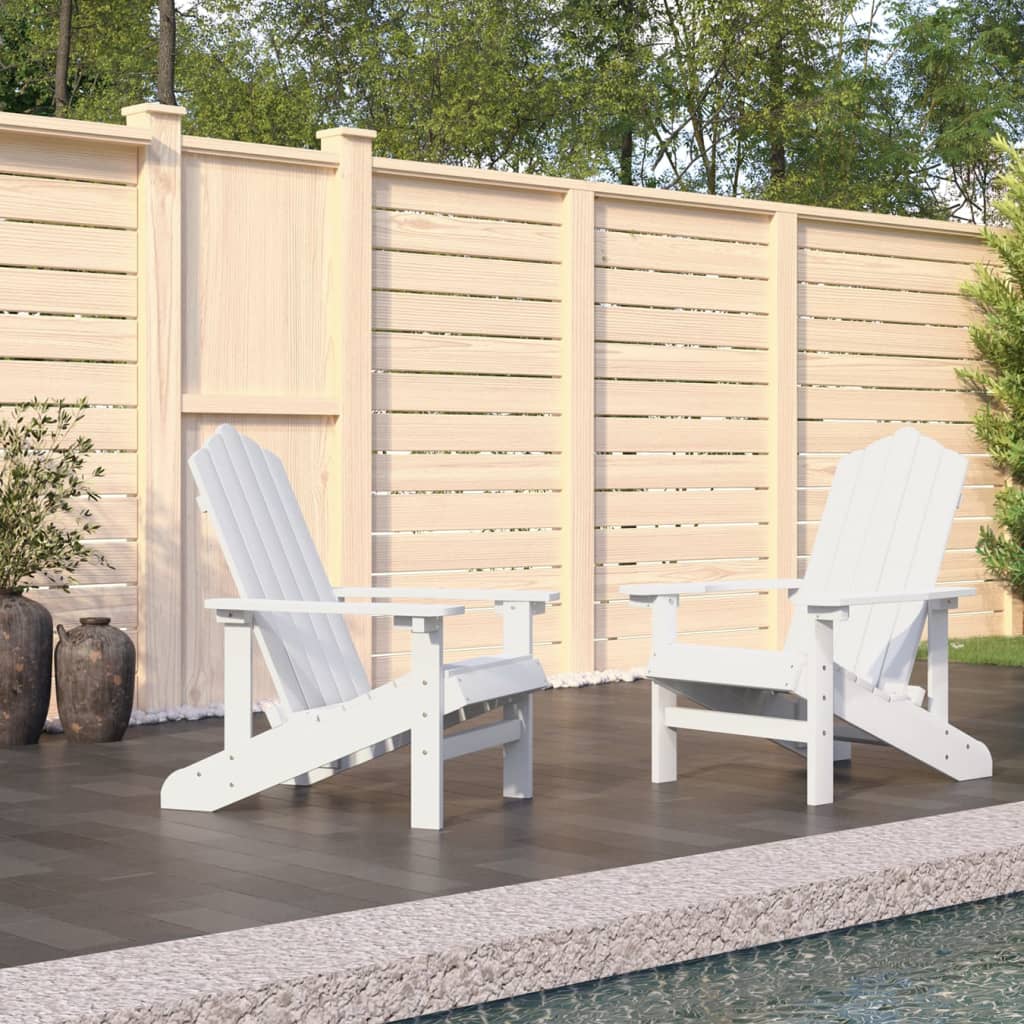 Cadeiras de jardim adirondack 2 pcs pead branco