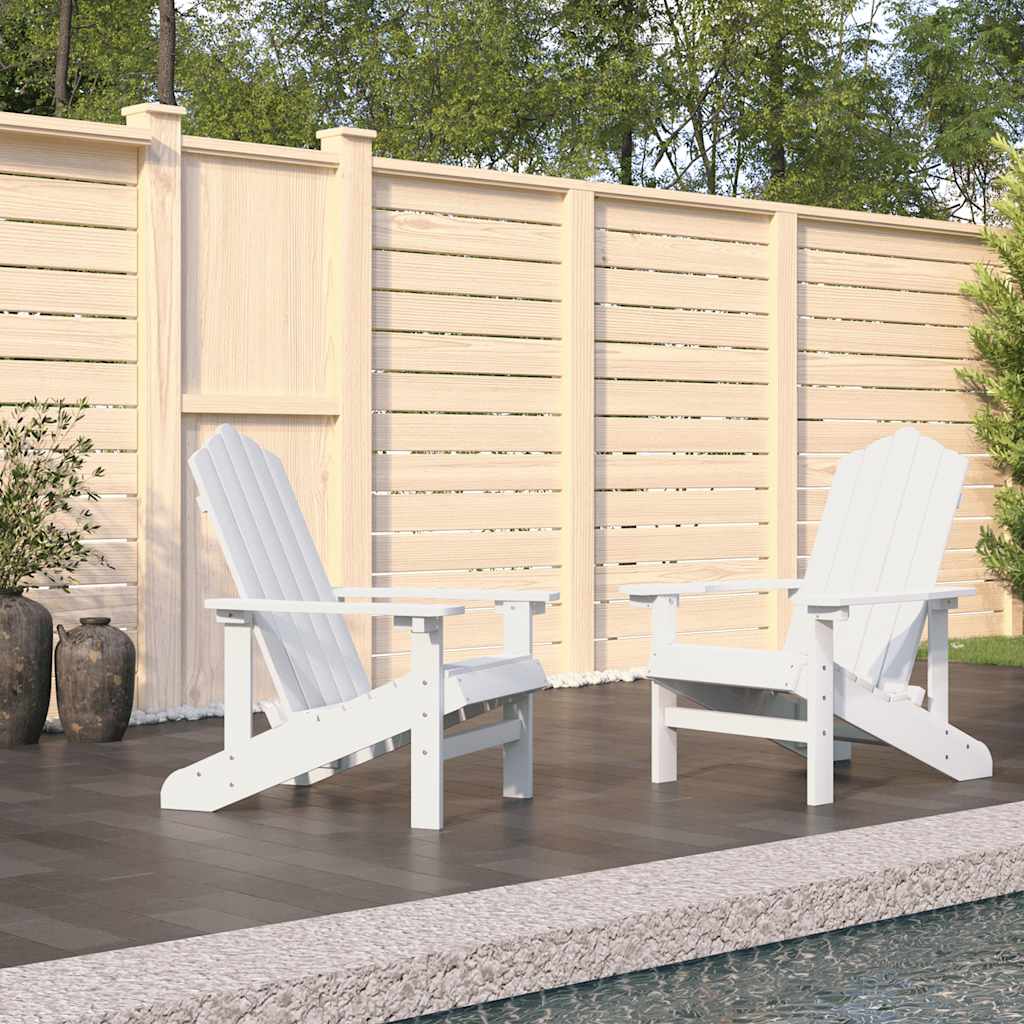 Cadeiras de jardim adirondack 2 pcs pead branco