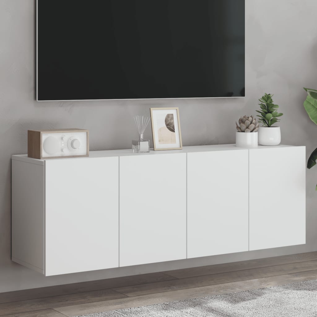 Móveis de parede para TV 2 pcs 60x30x41 cm branco
