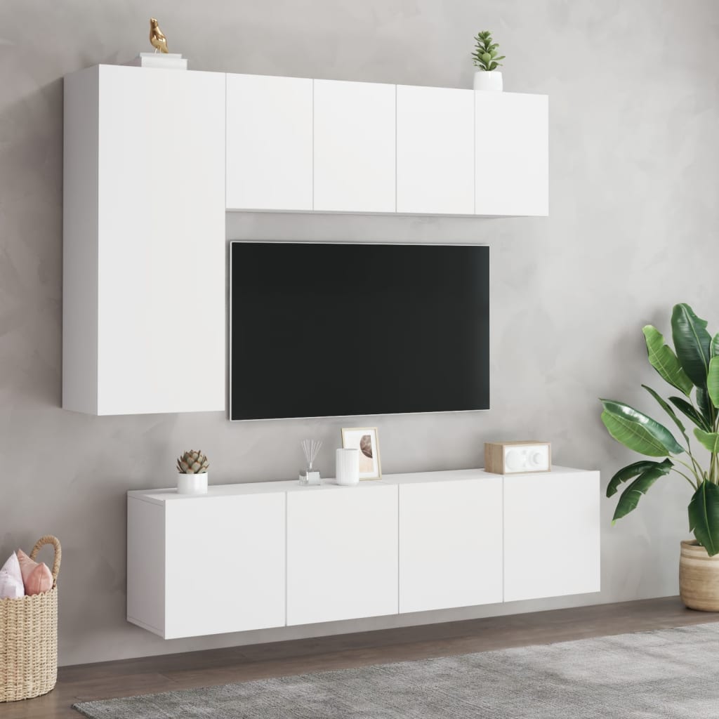 Móveis de parede para TV 2 pcs 60x30x41 cm branco
