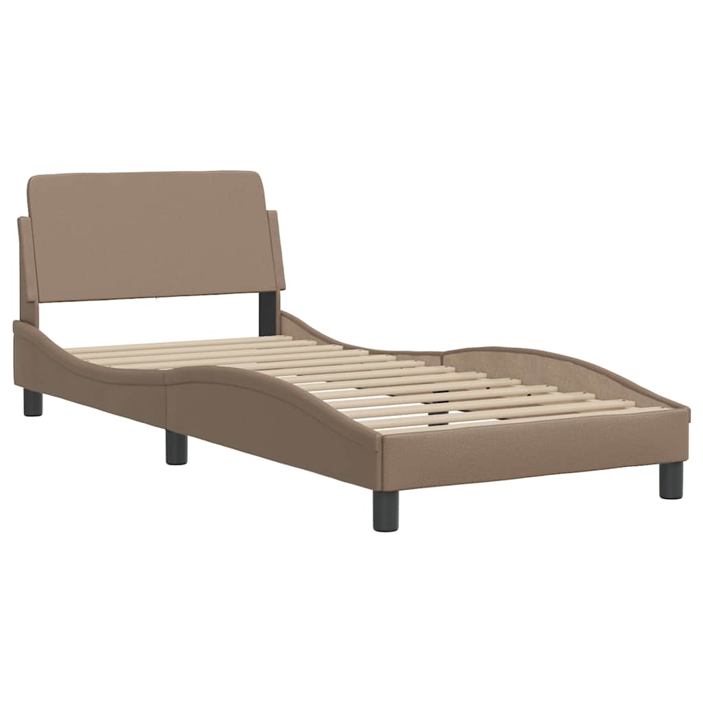 Estrutura de cama dover 90x200 cm couro artificial cappuccino