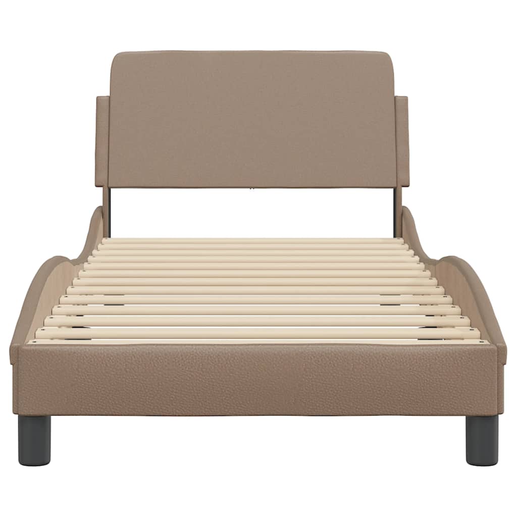 Estrutura de cama dover 90x200 cm couro artificial cappuccino