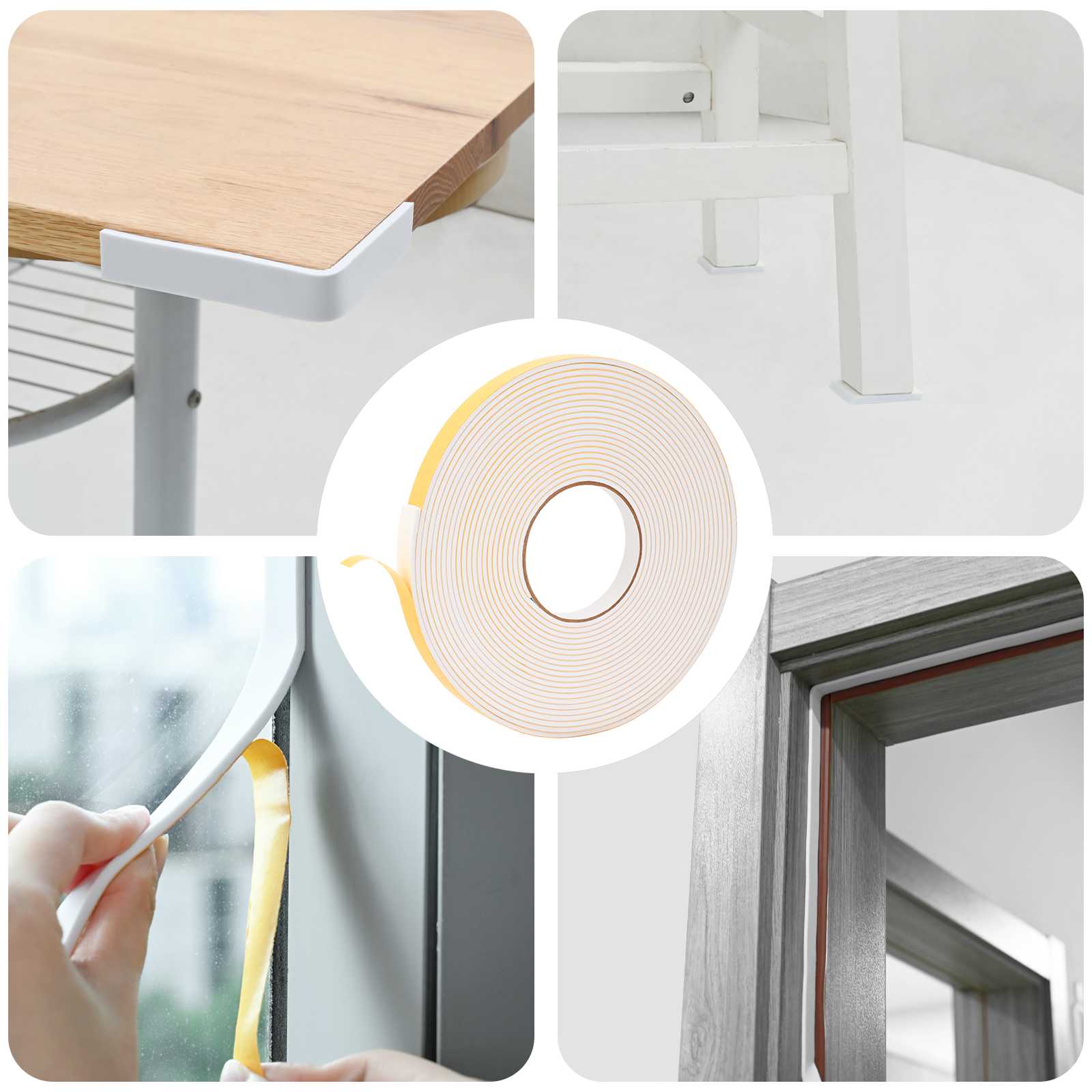 Fita de espuma autoadesiva 10 unid. branco 10mm x 10m espuma cr