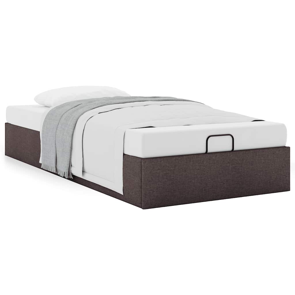 Estrutura de cama otomana sem colchão 90x190 cm castanho escuro