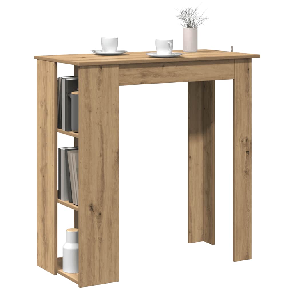Mesa de bar c/ prateleiras derivados madeira carvalho artisiano