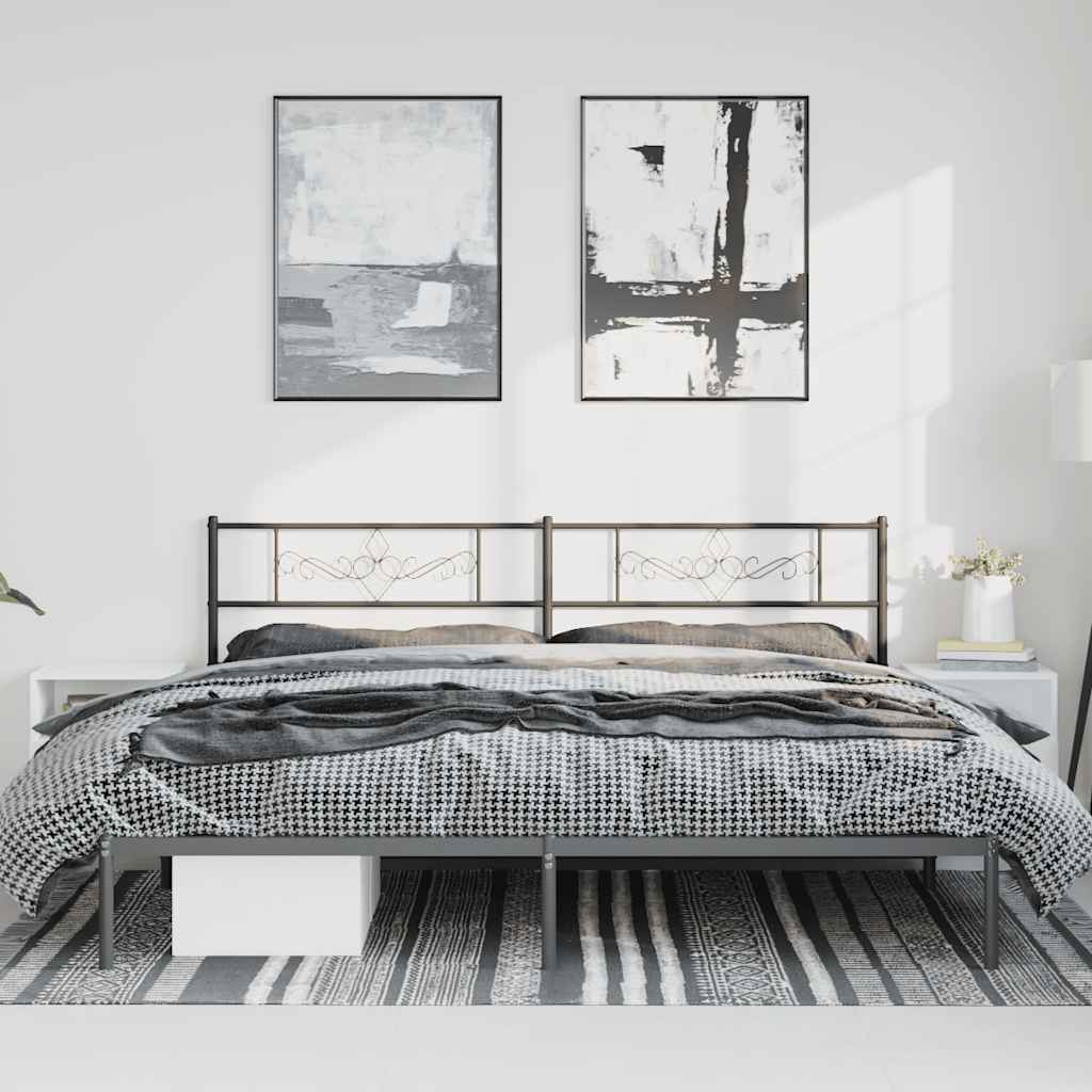 Estrutura de cama com cabeceira 183x213 cm metal preto