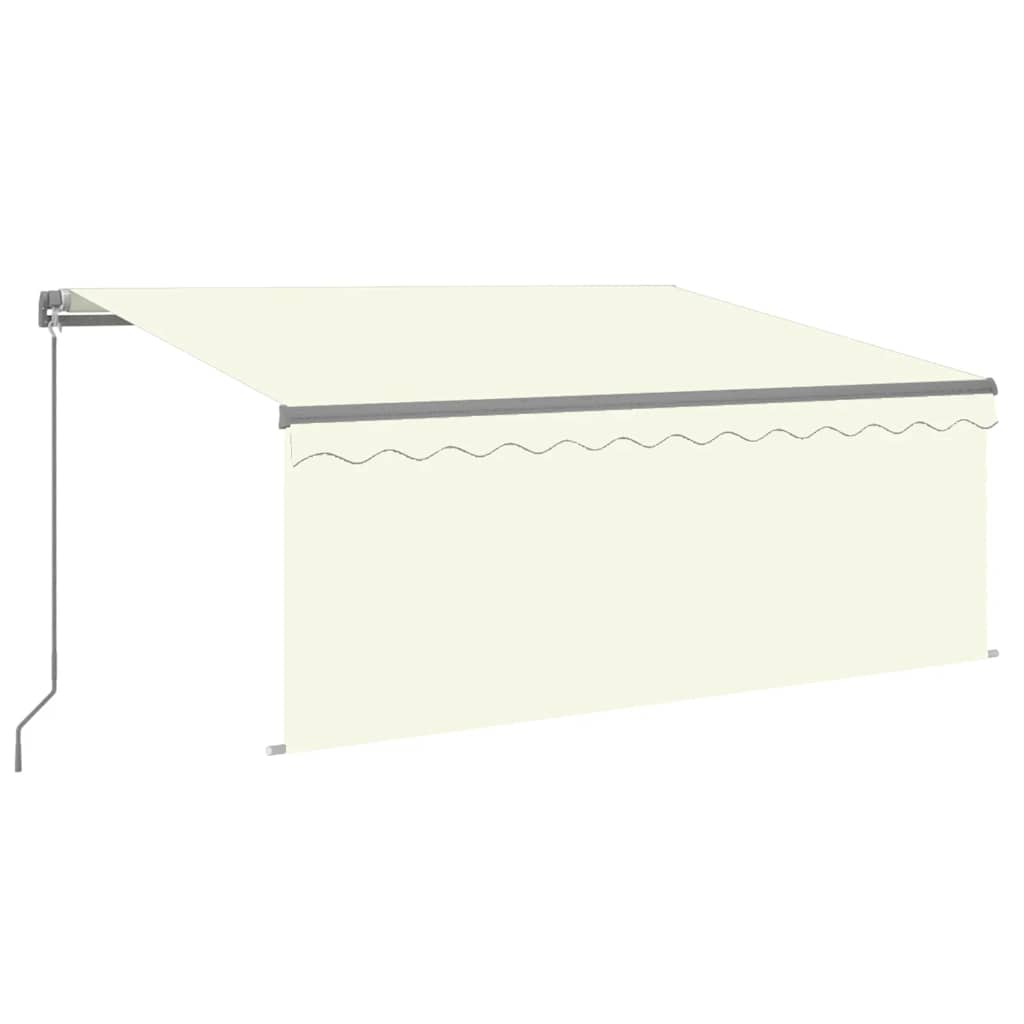 Toldo retrátil manual com estore/LED 3,5x2,5 m cor creme