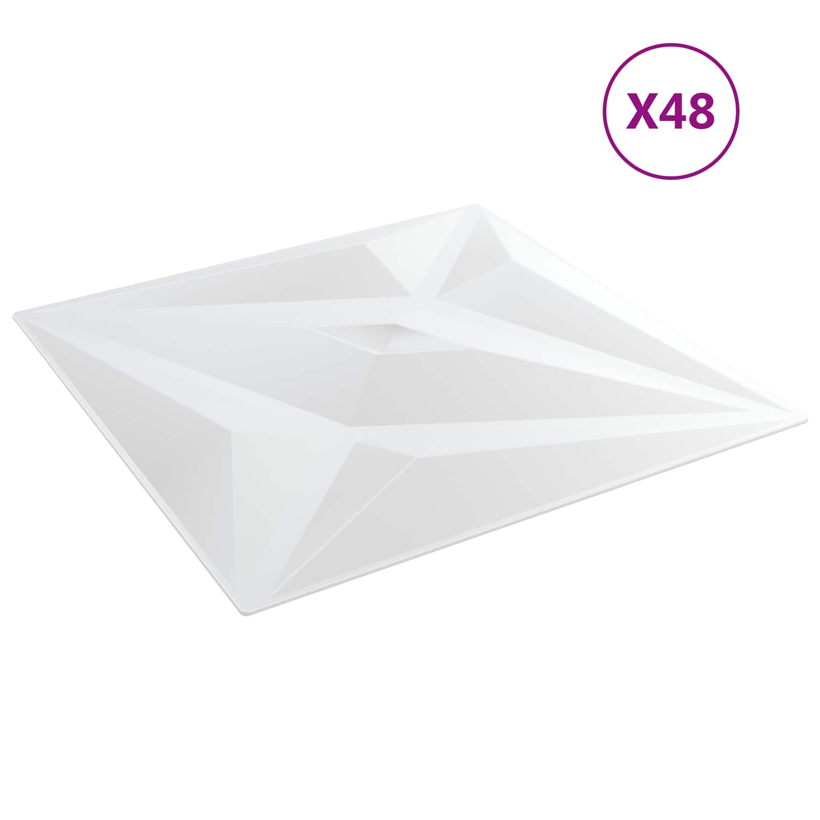 Painéis de parede 12 unid. 50 x 50 cm estrela branca espuma xps