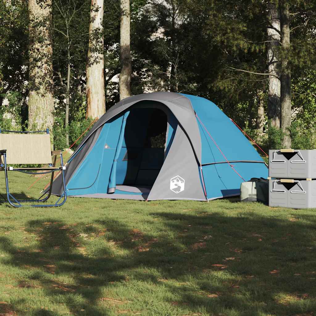 Tenda familiar estilo cabana para 6 pessoas impermeável azul