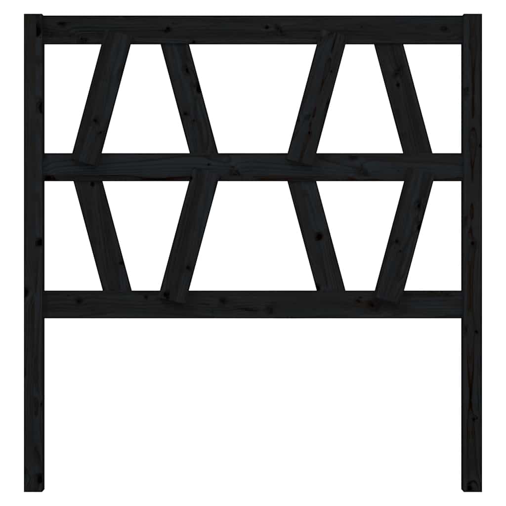 Cabeceira de cama 81x4x100 cm pinho maciço preto
