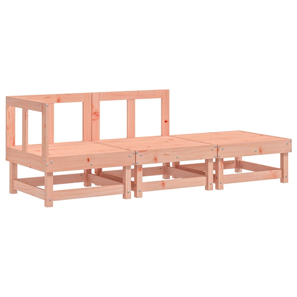 3 Pcs conjunto lounge de jardim madeira de douglas maciça