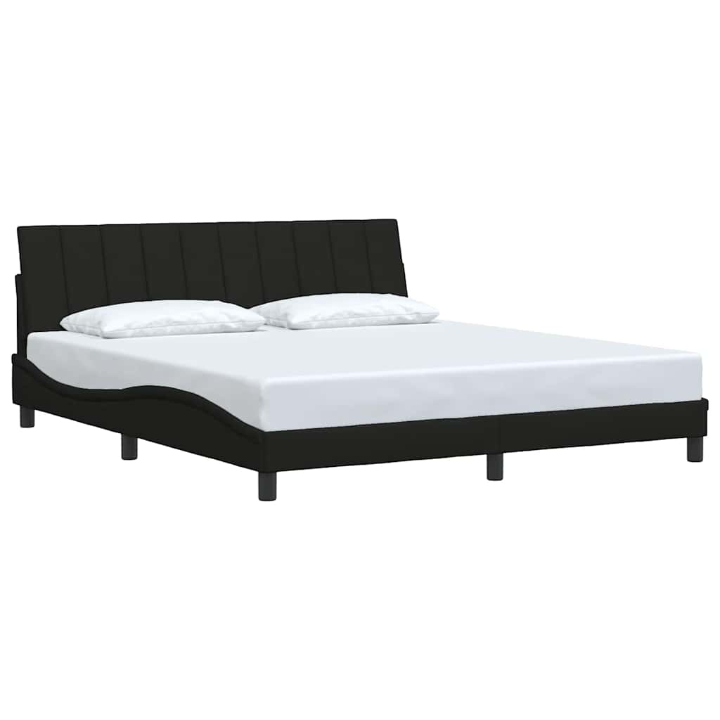 Estrutura de cama sem colchão hanko 180x200 cm tecido preto