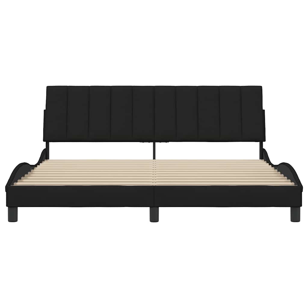 Estrutura de cama sem colchão hanko 180x200 cm tecido preto