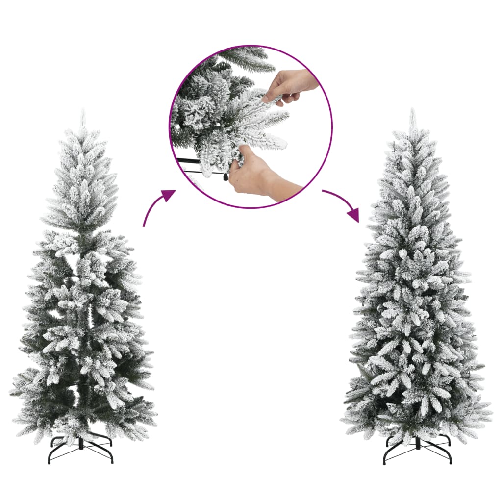 Árvore de natal artificial articulada com suporte 150 cm branco