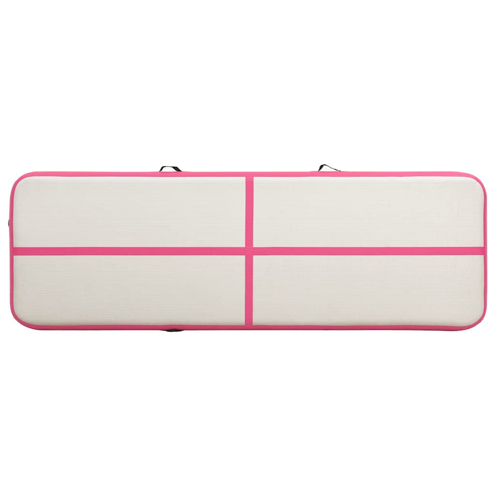 Colchão de ginástica insuflável c/ bomba 400x100x20 cm PVC rosa