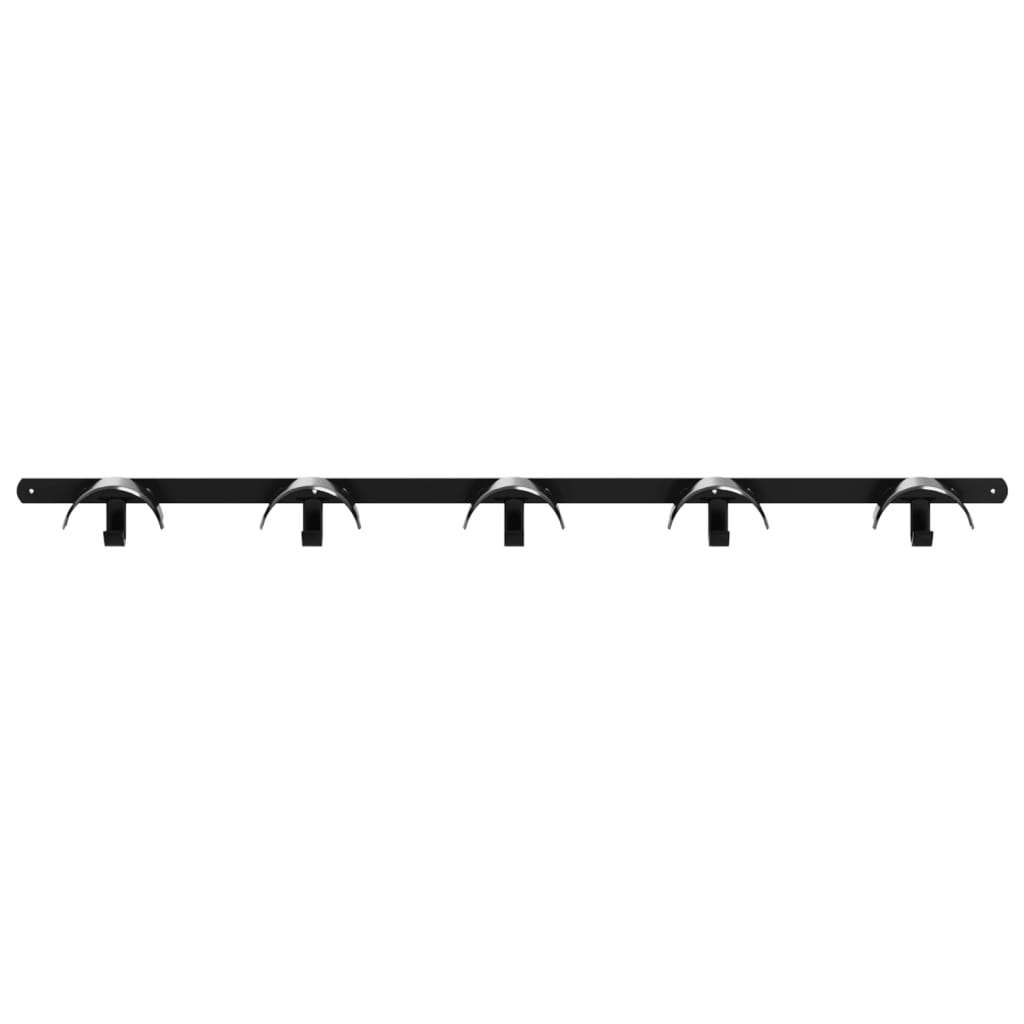 Suporte de brida para 5 bridas com 5 ganchos ferro preto
