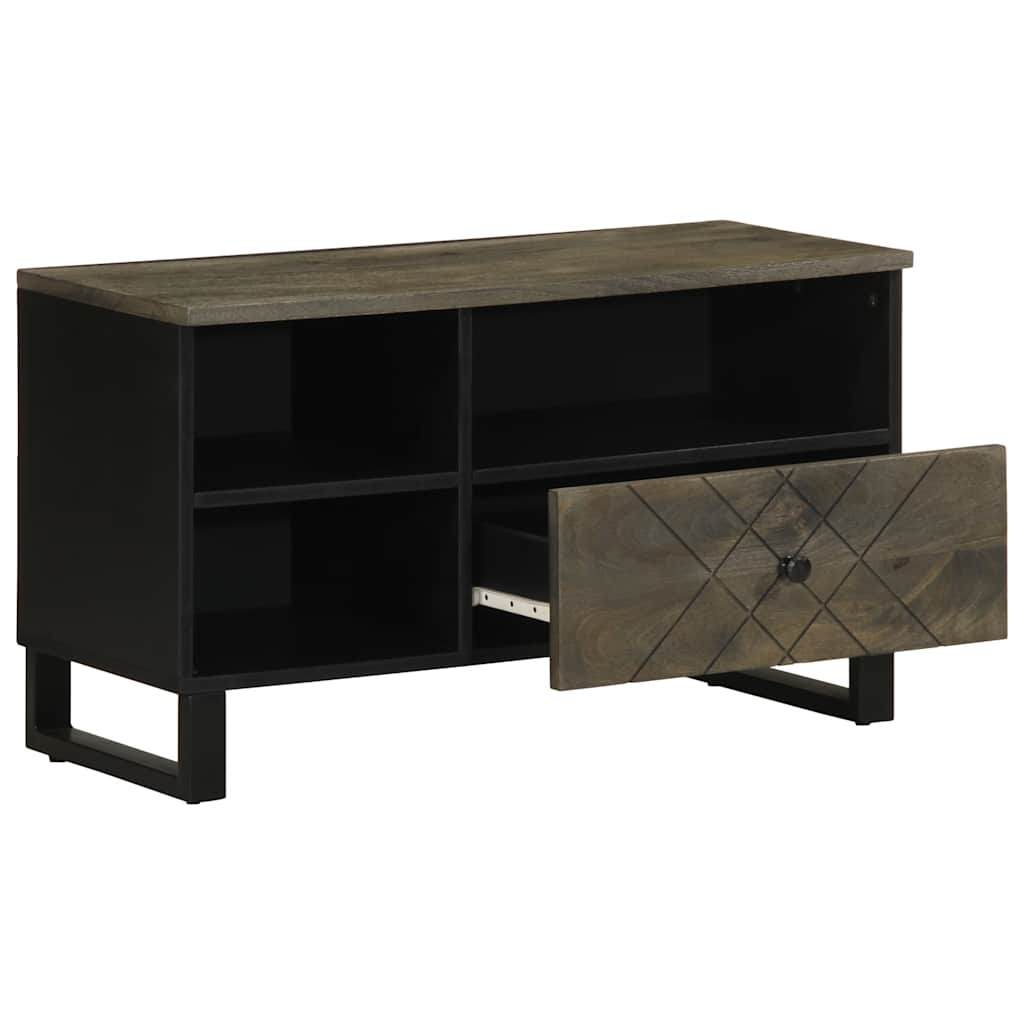 Móvel de TV 80x33x46 cm madeira de mangueira maciça preto