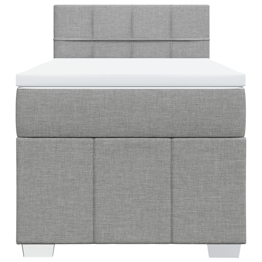 Cama com molas/colchão 90x200 cm tecido cinza-claro