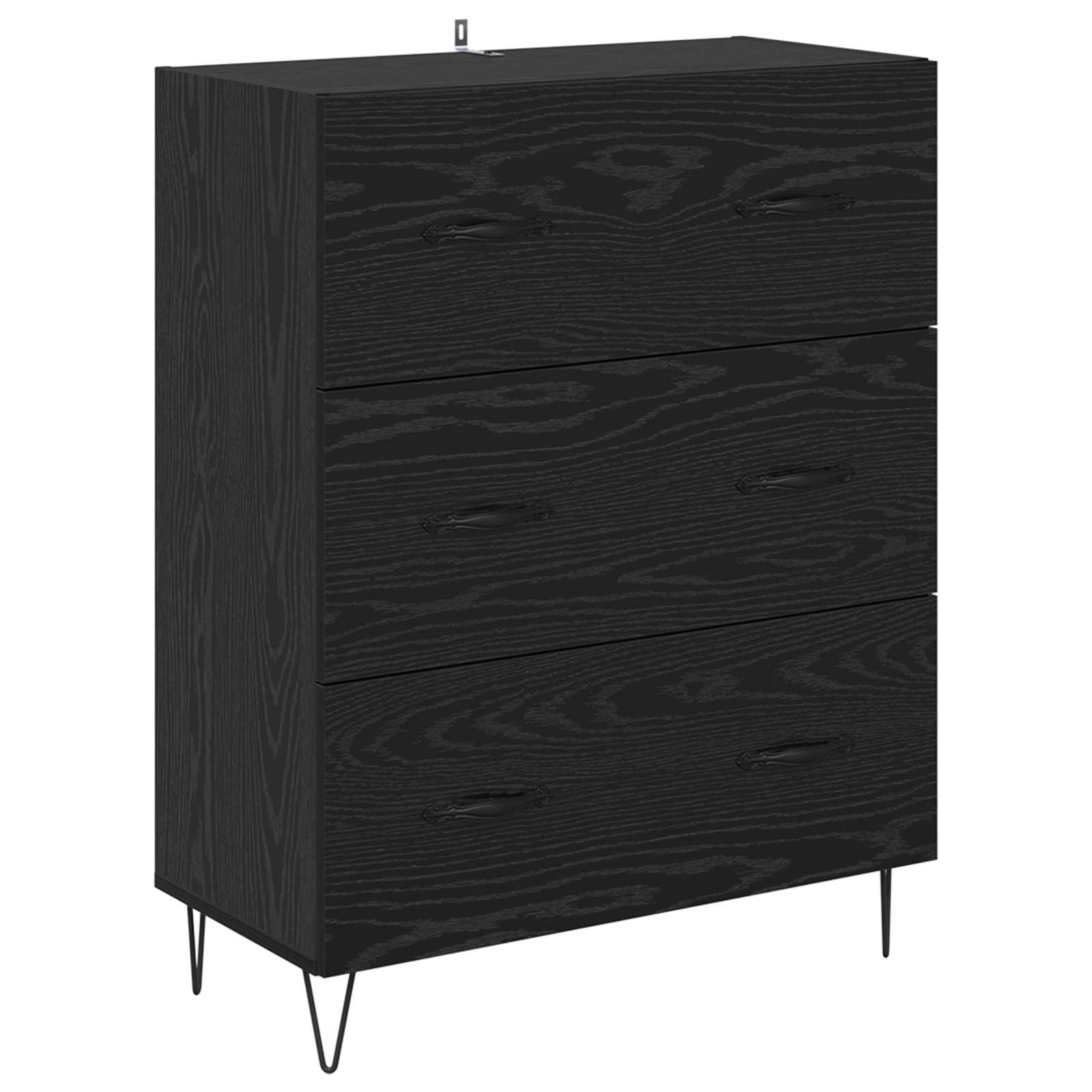 Buffet com gaveta carvalho preto 69,5 x 34 x 90 cm