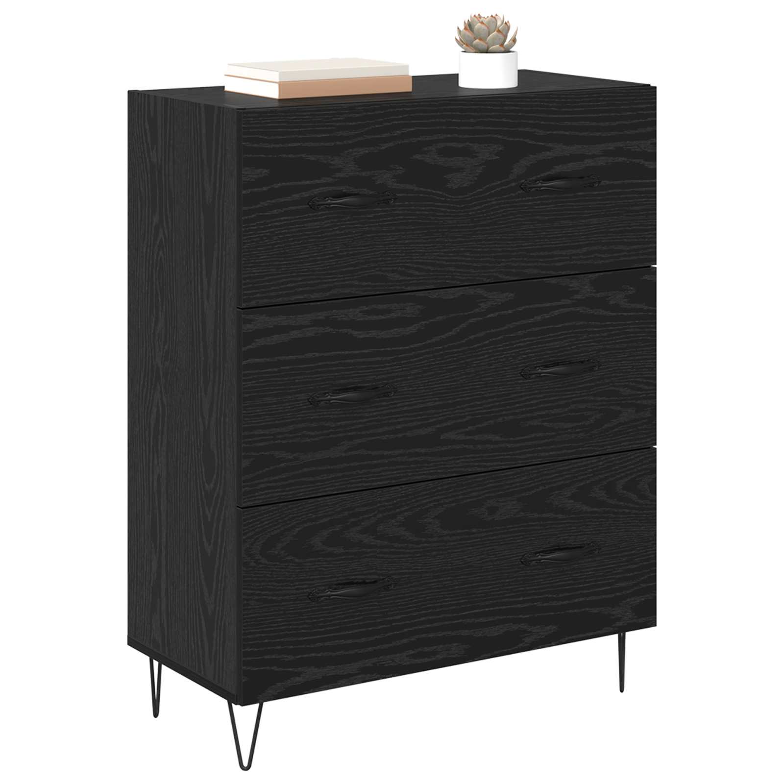 Buffet com gaveta carvalho preto 69,5 x 34 x 90 cm