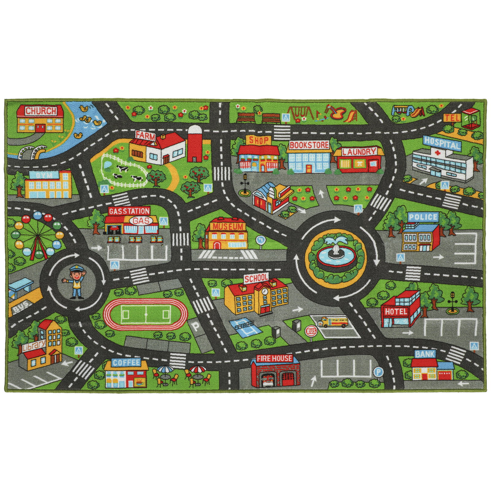 Tapete infantil estrada de cidade 160x100 cm tapete educativo antiderrapante para engatinhar e brincar com carros multicor