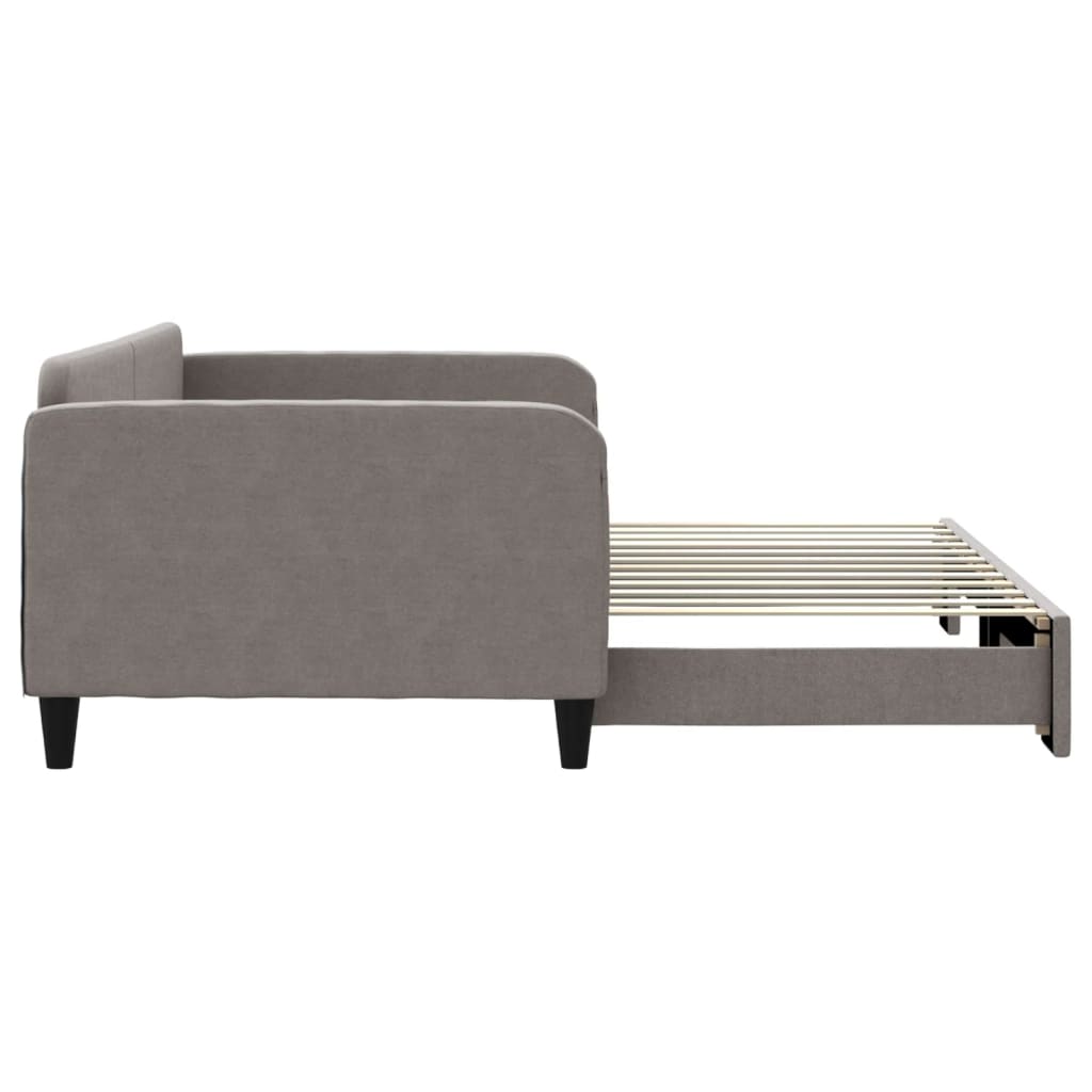 Sofá-cama com gavetão 100x200 cm tecido cinzento-acastanhado