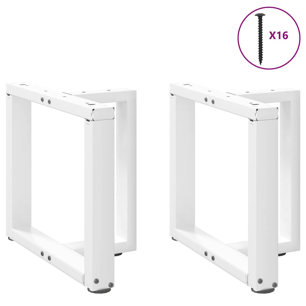 Pés para mesa de centro em forma de t, 2 peças, branco, 50x25x(42-43) cm, aço