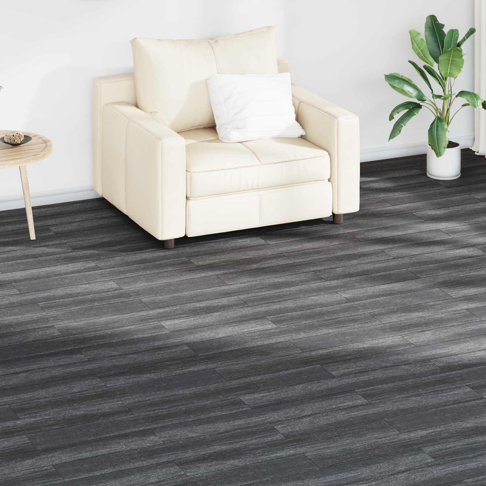 Pranchas de piso preto e branco 5,02 m² 36 unid. PVC
