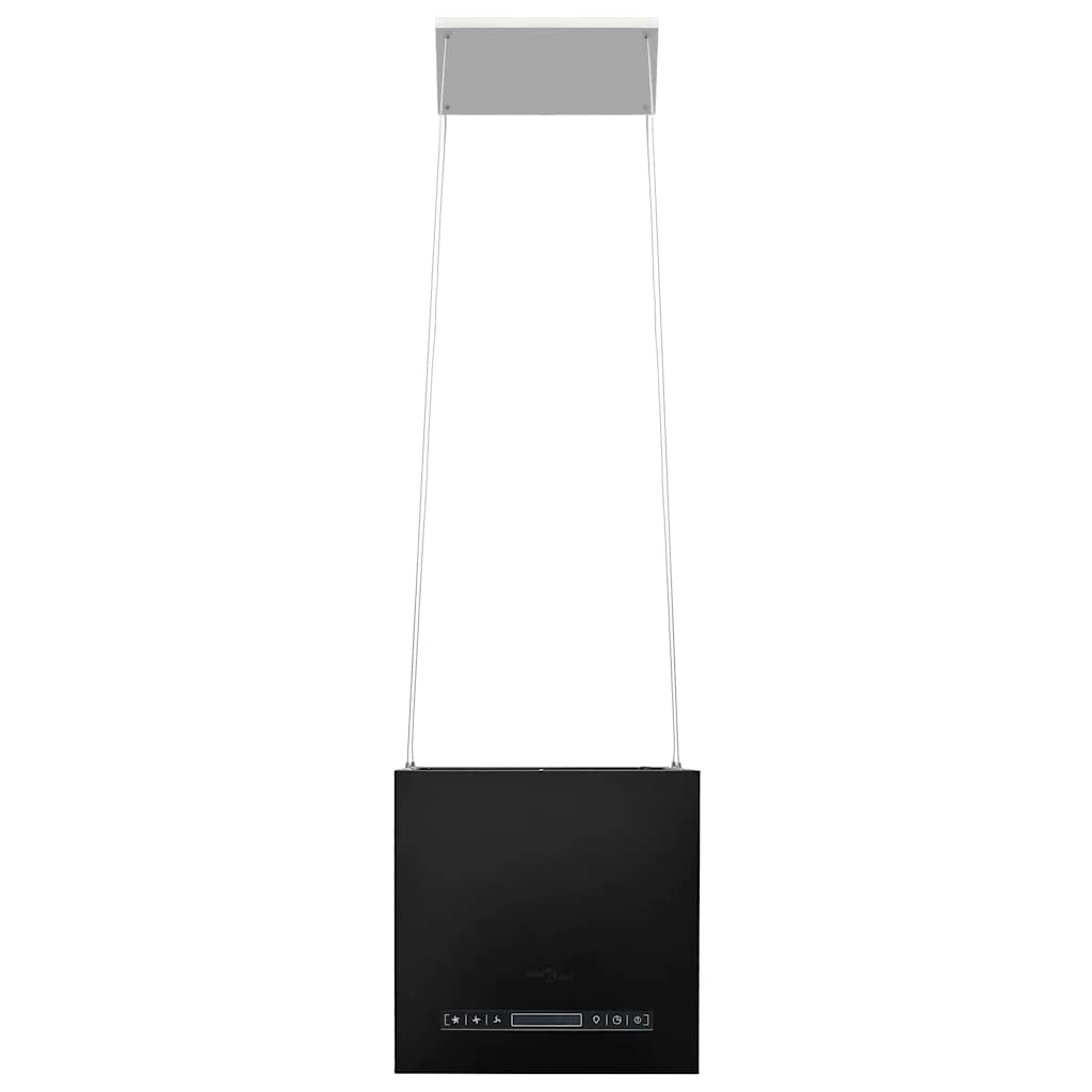 Exaustor de ilha suspenso ecrã tátil lcd 37cm aço revestido pó