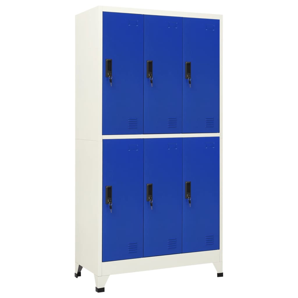 Cacifo aço 90x45x180 cm cinzento e azul