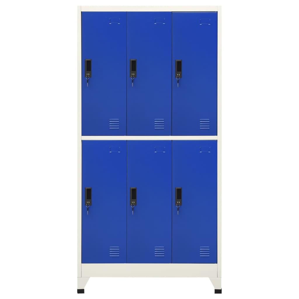 Cacifo aço 90x45x180 cm cinzento e azul