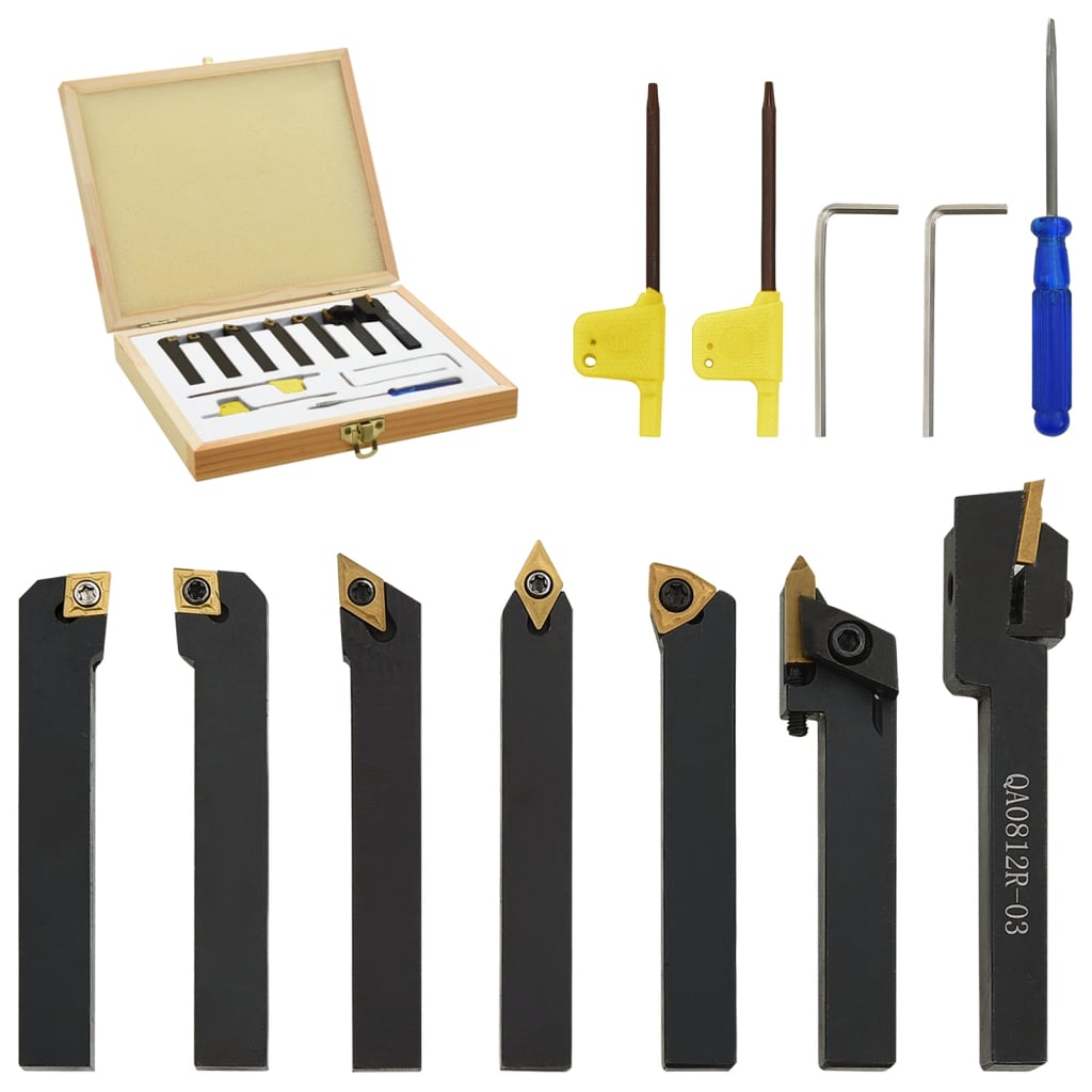 12 Pcs conj. ferramentas torneamento intercambiável 8x8mm 70mm