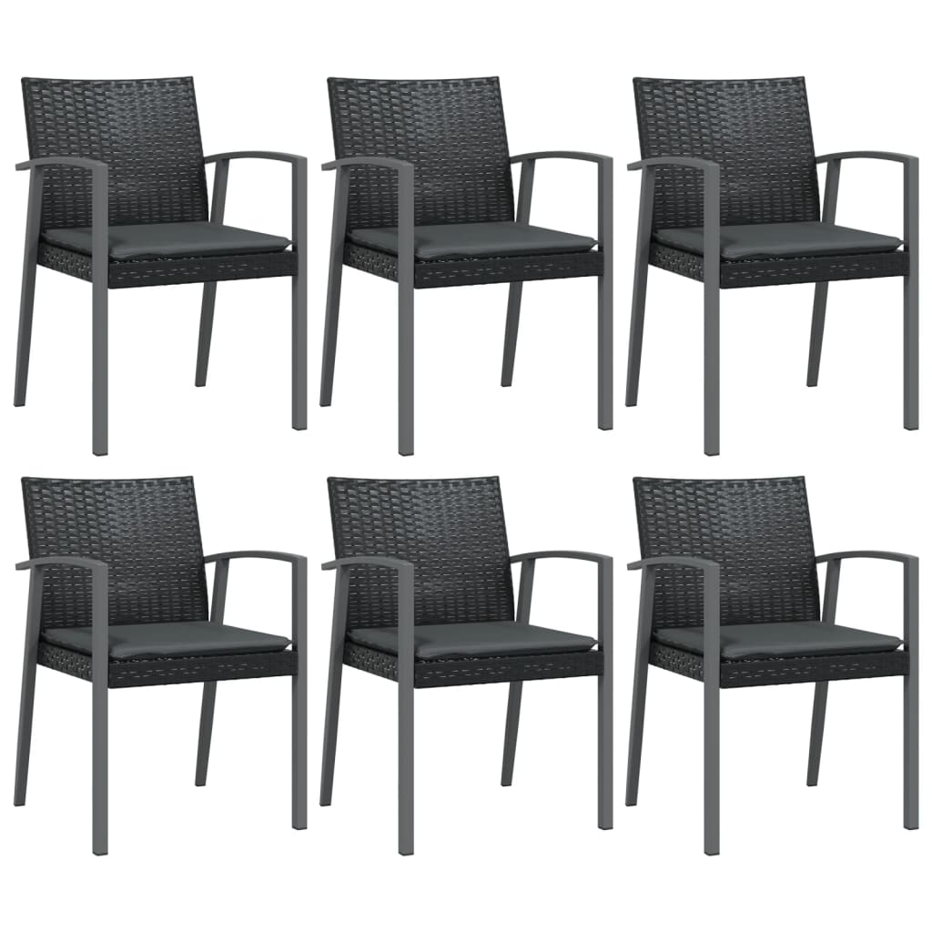 7 Pcs conjunto de jantar p/ jardim c/ almofadões vime PE e aço