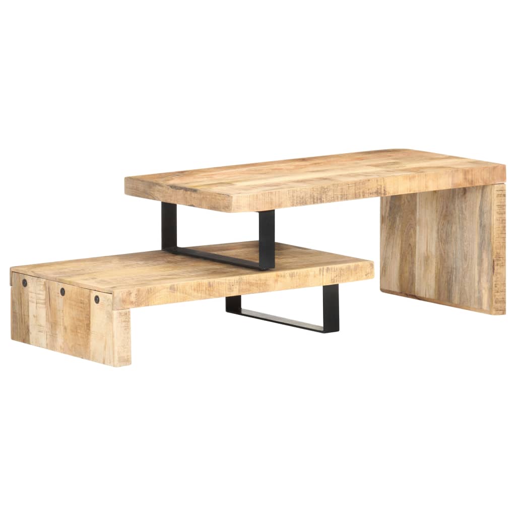 2 Pcs conjunto de mesas de centro madeira de mangueira maciça