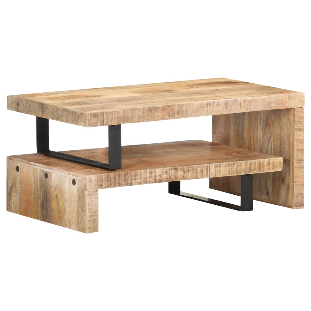 2 Pcs conjunto de mesas de centro madeira de mangueira maciça