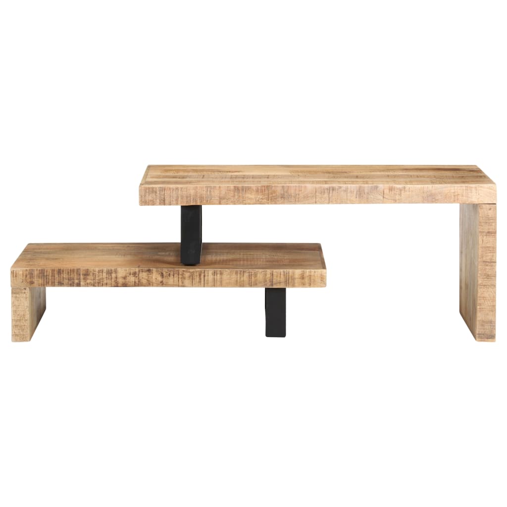 2 Pcs conjunto de mesas de centro madeira de mangueira maciça