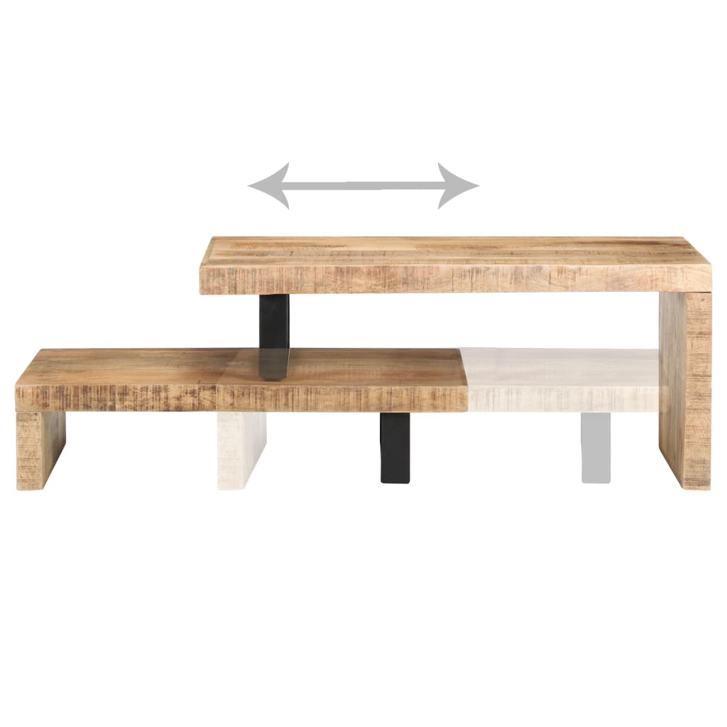 2 Pcs conjunto de mesas de centro madeira de mangueira maciça