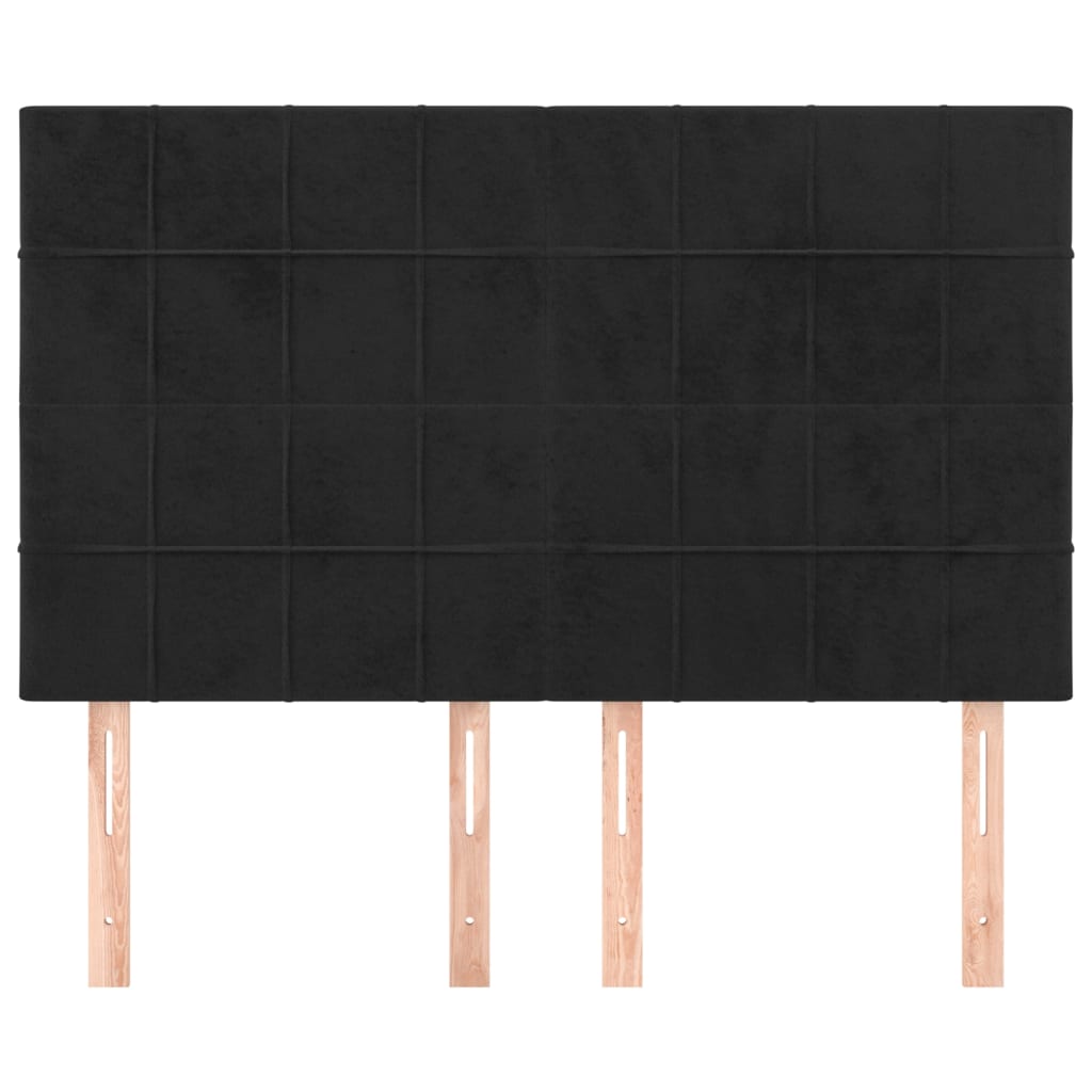 Cabeceira preta 144x5x118/128 cm veludo