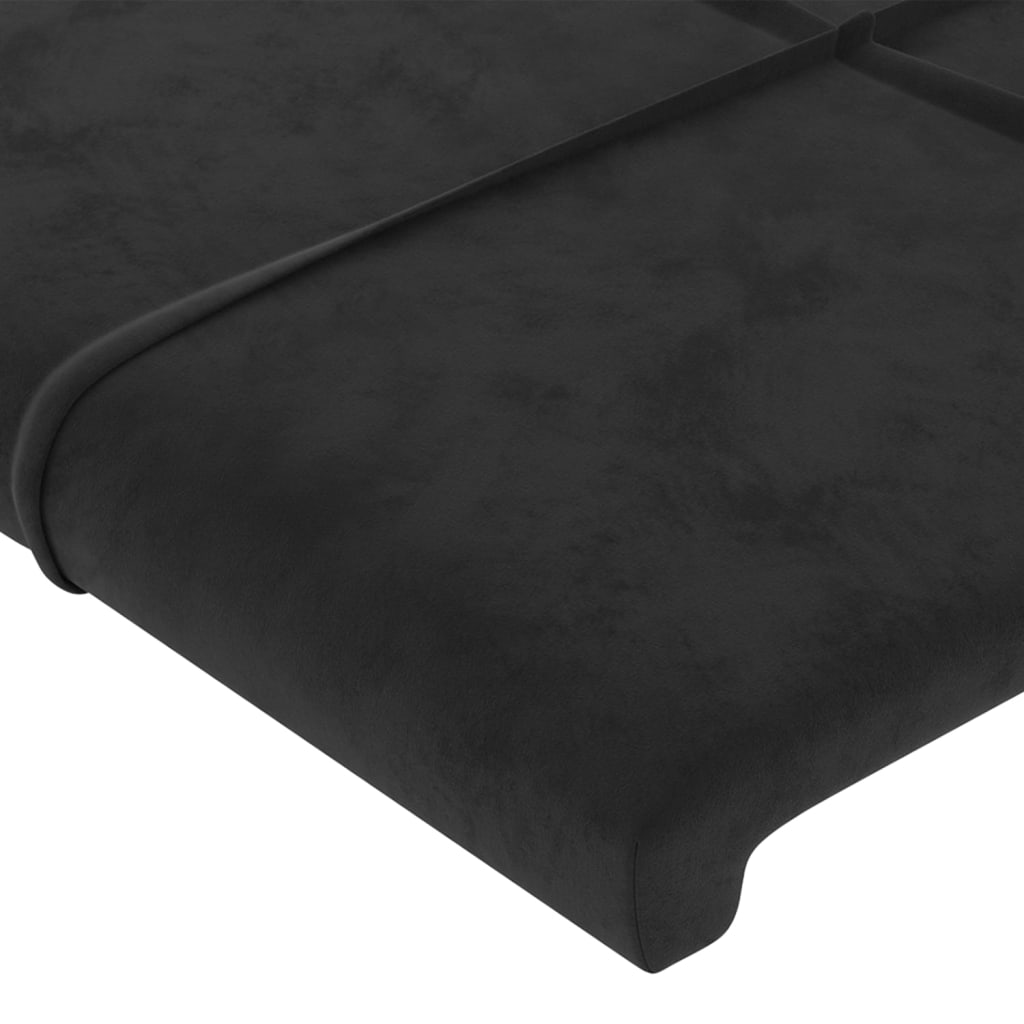 Cabeceira preta 144x5x118/128 cm veludo