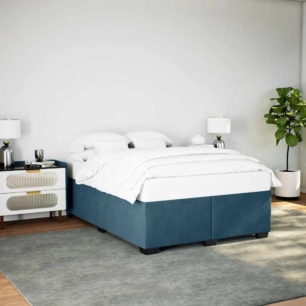 Estrutura de cama 140x200 cm veludo azul