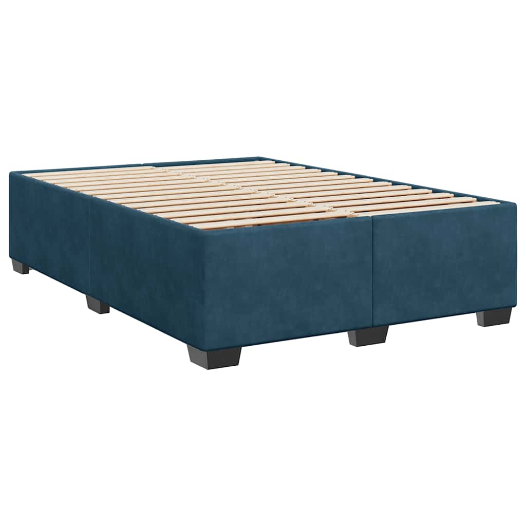 Estrutura de cama 140x200 cm veludo azul