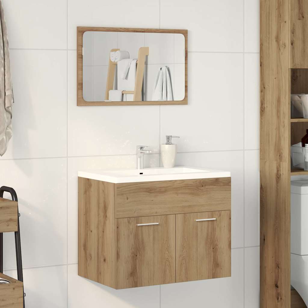 2 Pcs móveis de casa de banho deriv. madeira carvalho artisiano