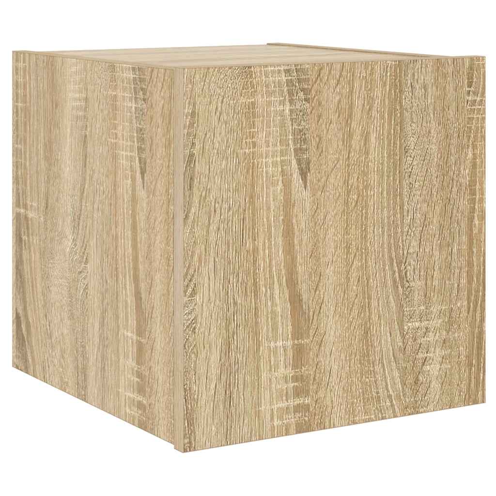 Móvel de parede p/ TV c/ luzes LED 30,5x35x30cm carvalho sonoma