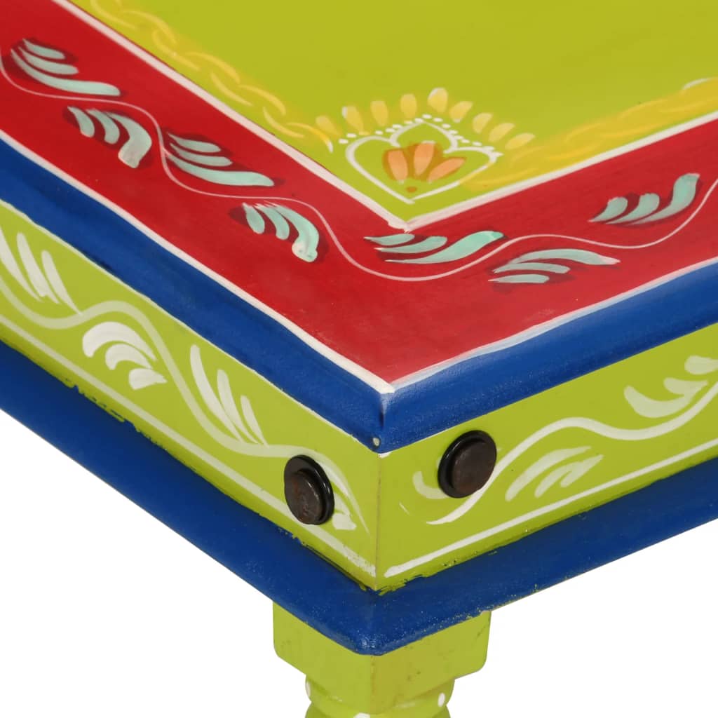 Mesa de centro pintada à mão mangueira maciça verde