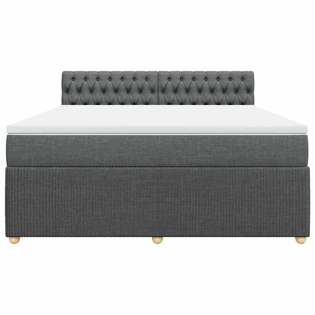 Cama com molas/colchão 180x200 cm tecido cinzento-escuro