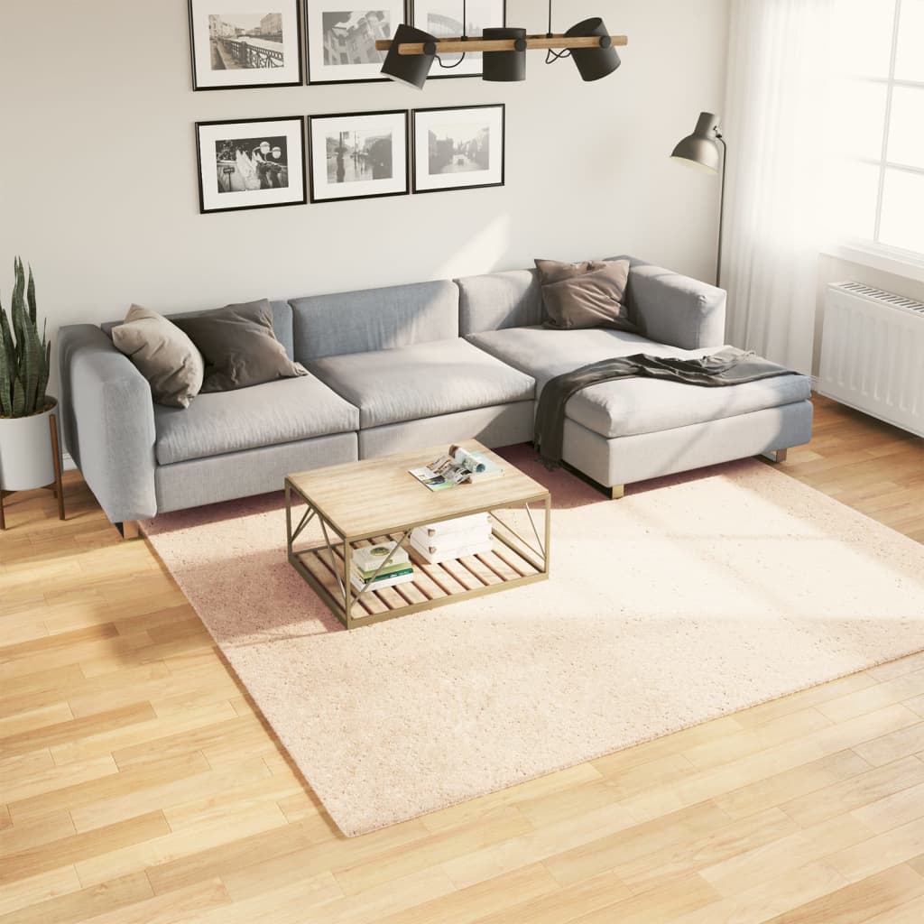 Tapete pelo curto macio e lavável huarte 240x240 cm bege