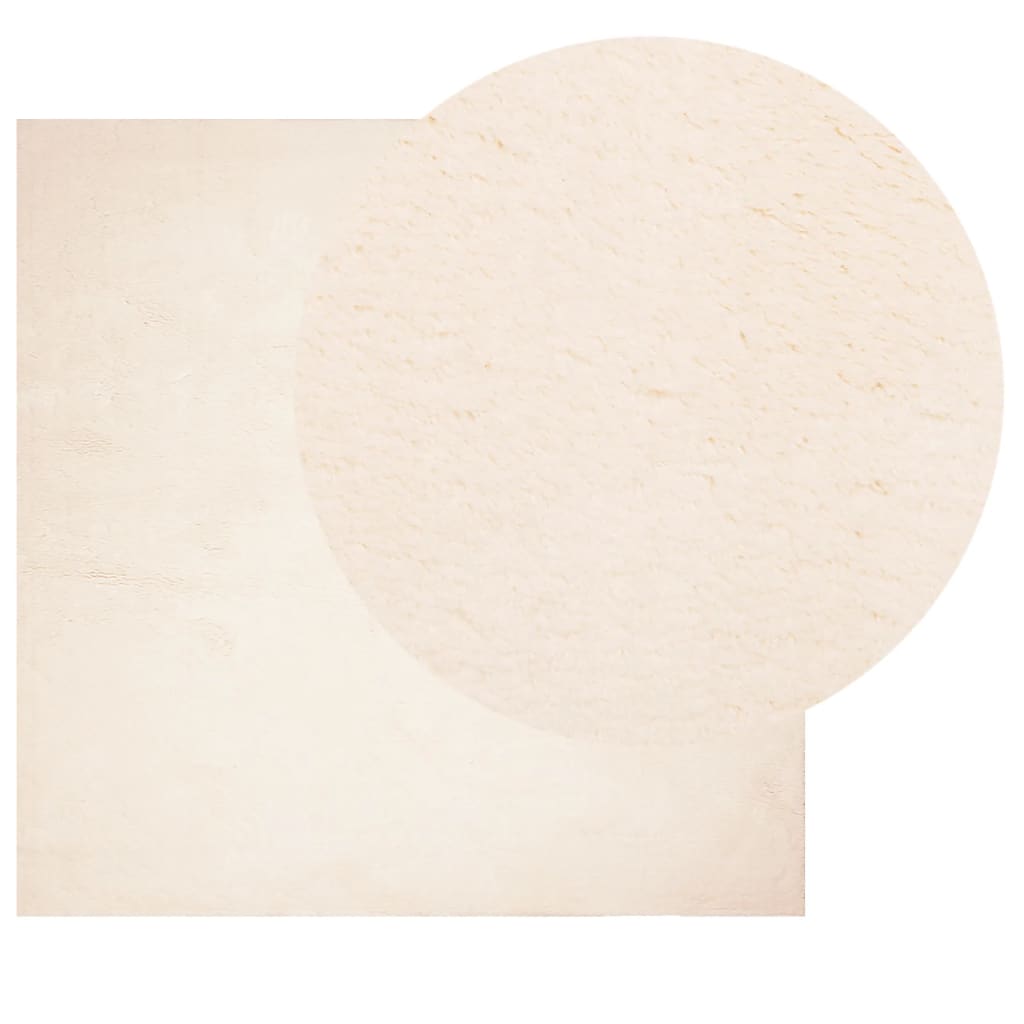 Tapete pelo curto macio e lavável huarte 240x240 cm bege