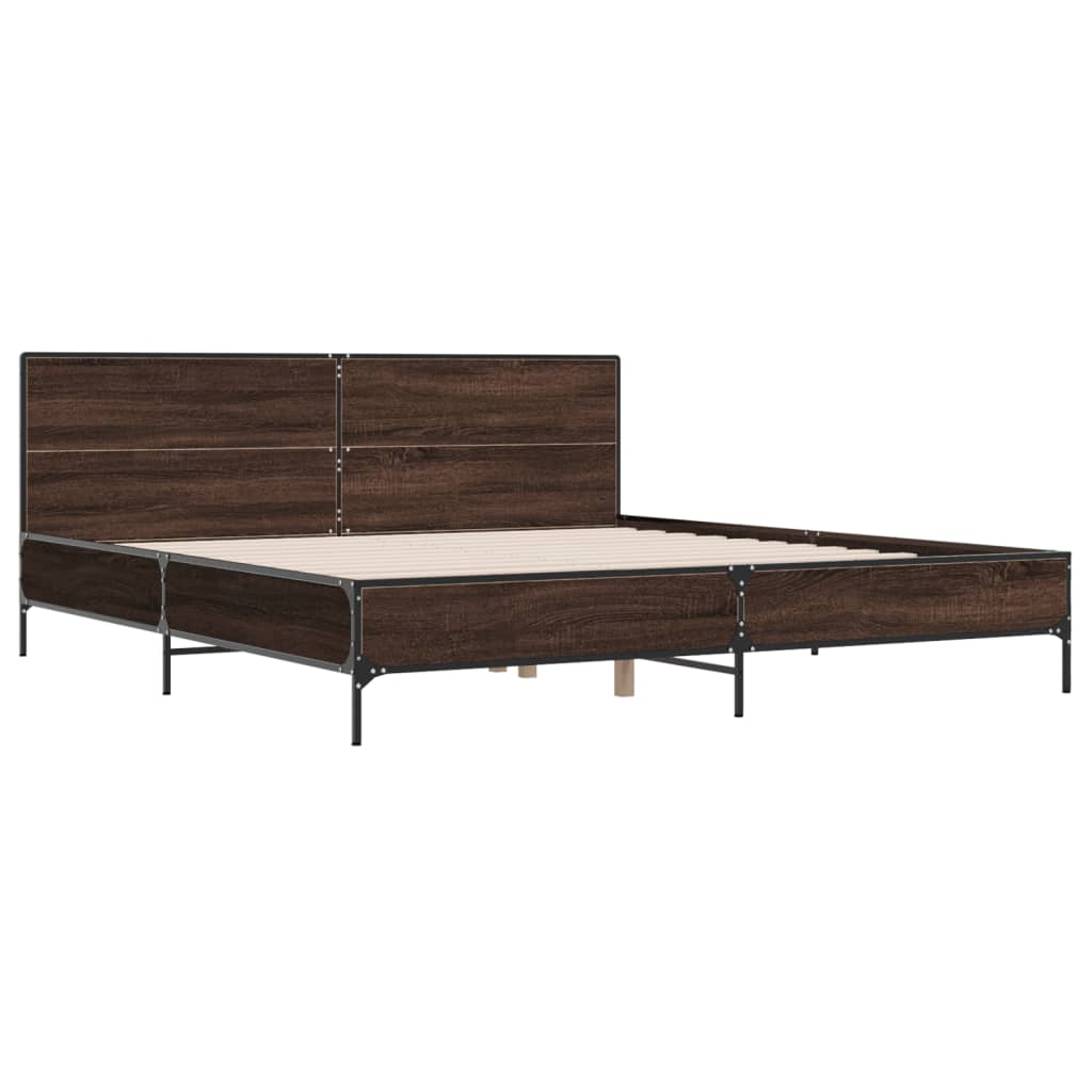 Estrutura de cama 200x200cm derivados madeira/metal